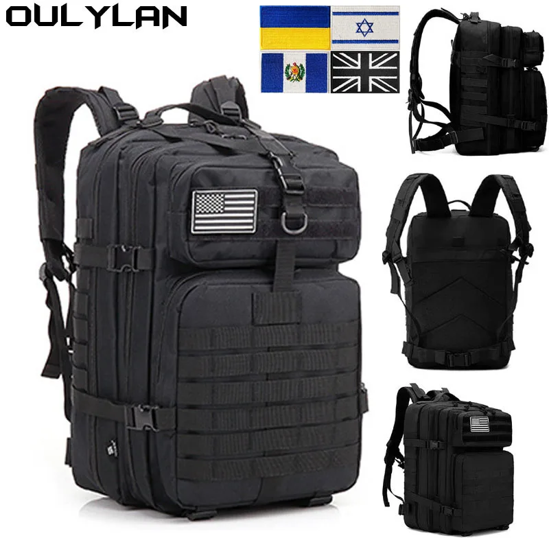 

OULYLAN Mountaineering Backpack Men Travel Bags with Flag patch Sports Hunting Camping Equipment Rucksack Fishing Backpack