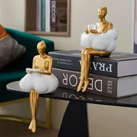 Sculpture de fille nuage, Statue d'art abstrait, décoration de Table moderne, décor de salle de luxe pour la maison, Design esthétique, artisanat 5