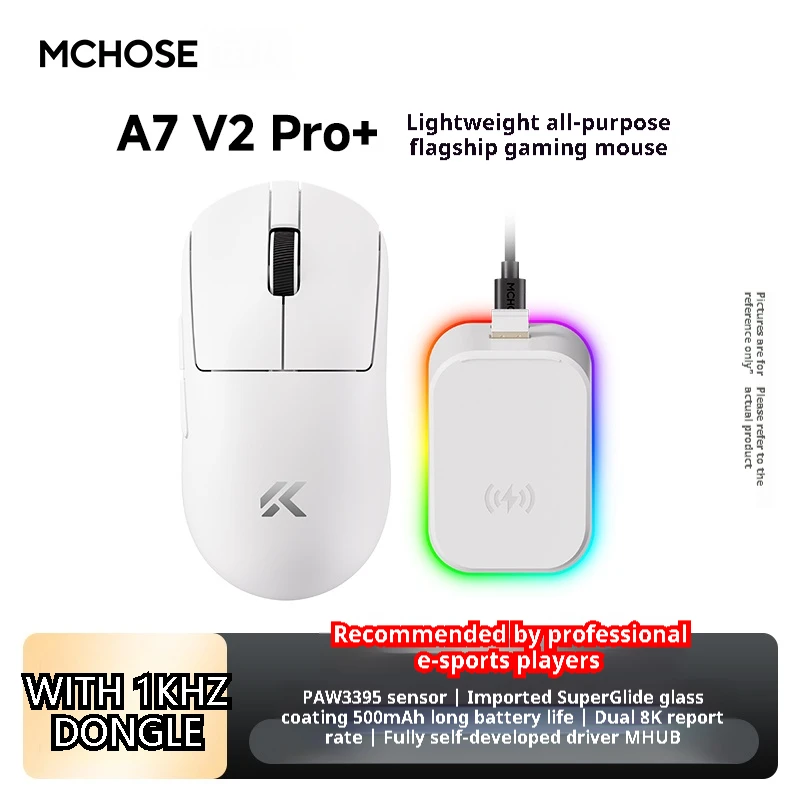 MCHOSE A7 v2 Wireless Gaming Mouse Lightweight Design PAW3950TI