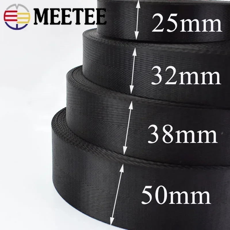 Nylon Ribbon 5Meters 20/25/32/38/50mm 1mm Thick For Seat Belt Knapsack Webbing DIY Bag Strap