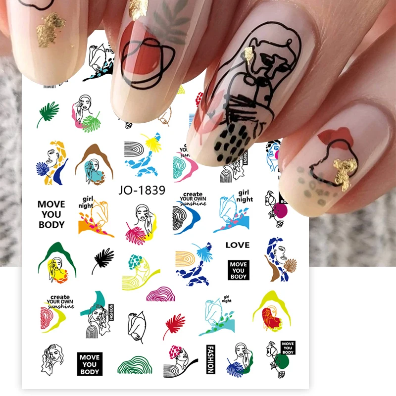 Colorful Bronzing Striped Nail Art Decals 3D Nail Stickers image 17