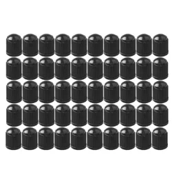 Universal Plastic Tire Valve Stem Caps - Dust Covers for Auto, Bicycle, and Motorcycle Wheels (Black)