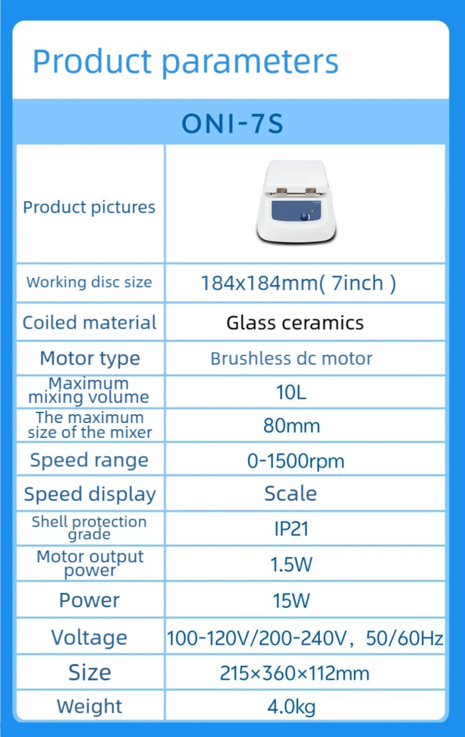 ON155-7 Digital Magnetic Hot Plate Stirrer Heater with Timer 20L Capacity Temper