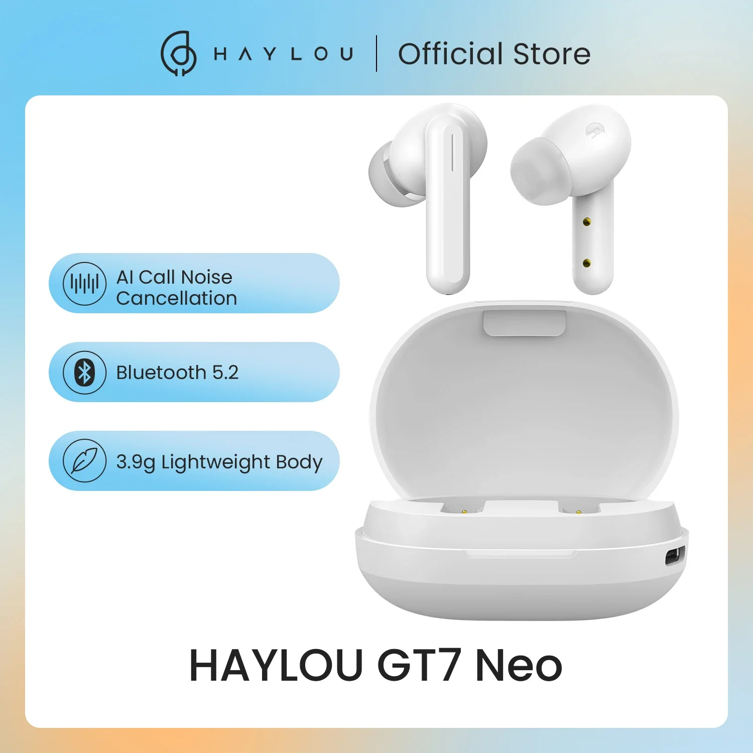 Écouteurs sans fil xiaomi haylou gt7 tws - bluetooth 5.2 - aac