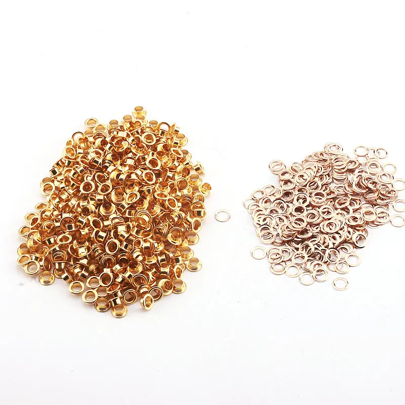 Eyelet Grommet Ring Eyelet Grommet Ring Kit Grommet Eyelet Kit Screw Back Eyelets Metal Eyelet Buttons 400 Sets 4.5mm Rose gold Tone Shoelace Eyelets Garments Grommets Shoes Supplies High Quality Sewing Crafts Accessories