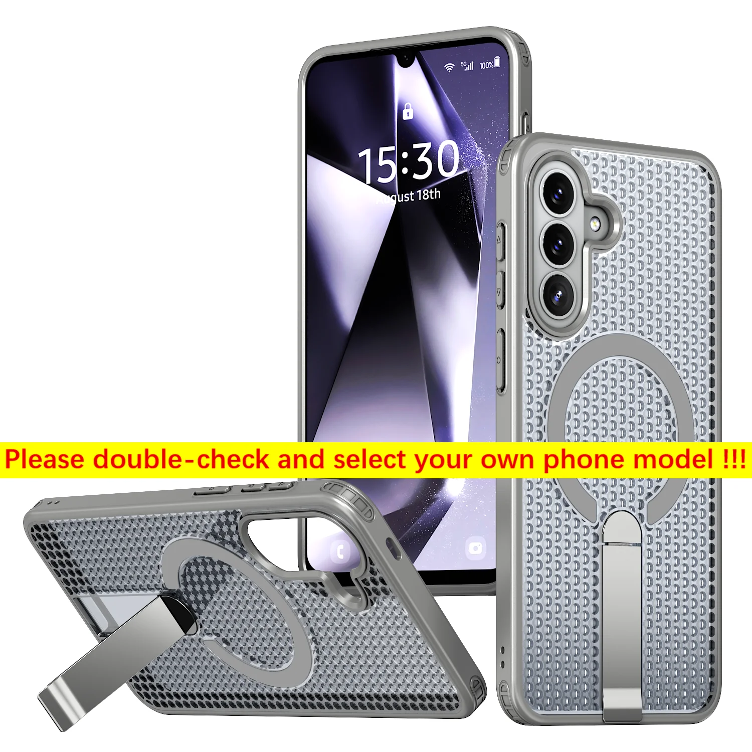 Enhanced Heat Dissipation Phone Case with Magnetic Bracket