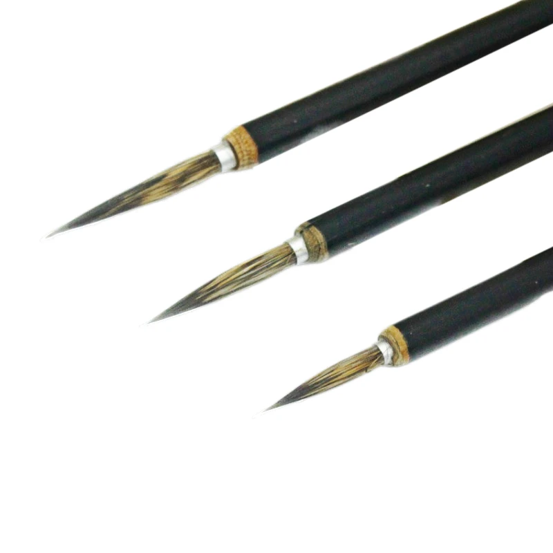 Hook Line Fine Painting Brush Pen Copper Head Chinese Calligraphy Brush Pen Weasel Mouse Whisker Stone Badger Hair Paint Brush