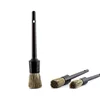 3 Pcs Natural Boar Hair Car Detailing Brush Set Soft Bristle Car Cleaning Brush Kits Atuo Tire wheel Wash Exterior Accessories 4