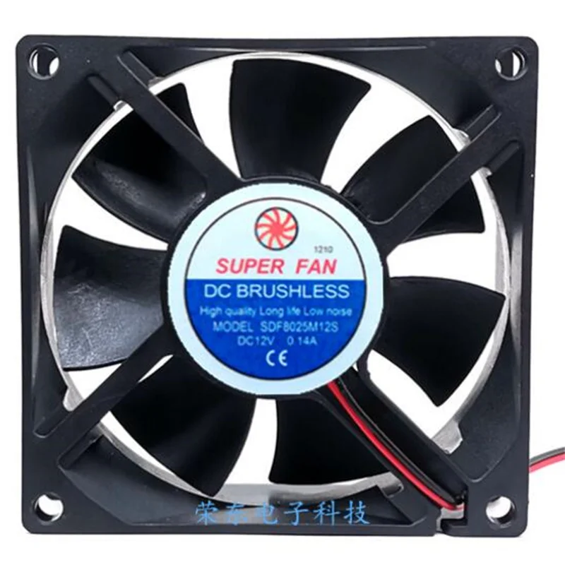 8MM SUPER FAN SDF8025M12S 12V0.14A 8025 Twowire power supply silent cooling fan