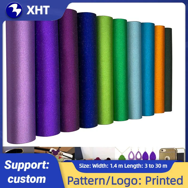 

30x135cm Matte Solid Color Sparkle Shiny Faux Frosted Glitter Leather Sheets Felt Backing for Making Bag/Phone Cases/Handcraft