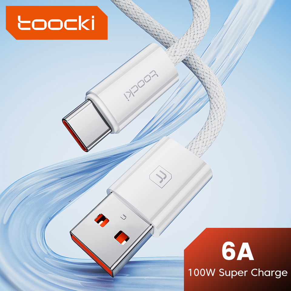Toocki 6A USB To Type C Cable for iPhone 15 Plus Pro Max USB C Wire PD Fast Charging Charger Data Cord for Samsung Xiaomi Huawei