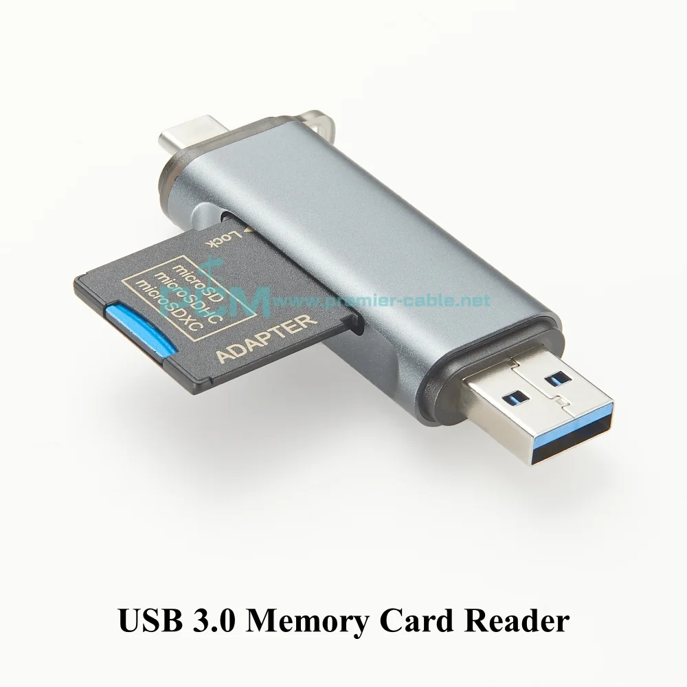 Portable USB3.0 Memory Card ReaderUSB3.0&USB C to SD MicroSD TF Thunderbolt 3 for PC Laptop Accessories Smart Memory Cardreader