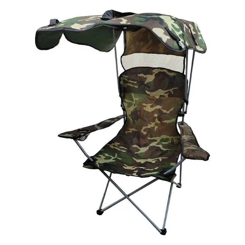 Camping Folding Chair With Shade Canopy For Outdoor Lightweight Camping Stool Lounge Chair Foldable Seat fishing