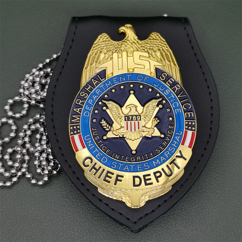 

U.S. Department of Justice MARSHAL Detective Badge 1:1 Cosplay Movie Props Halloween Gift