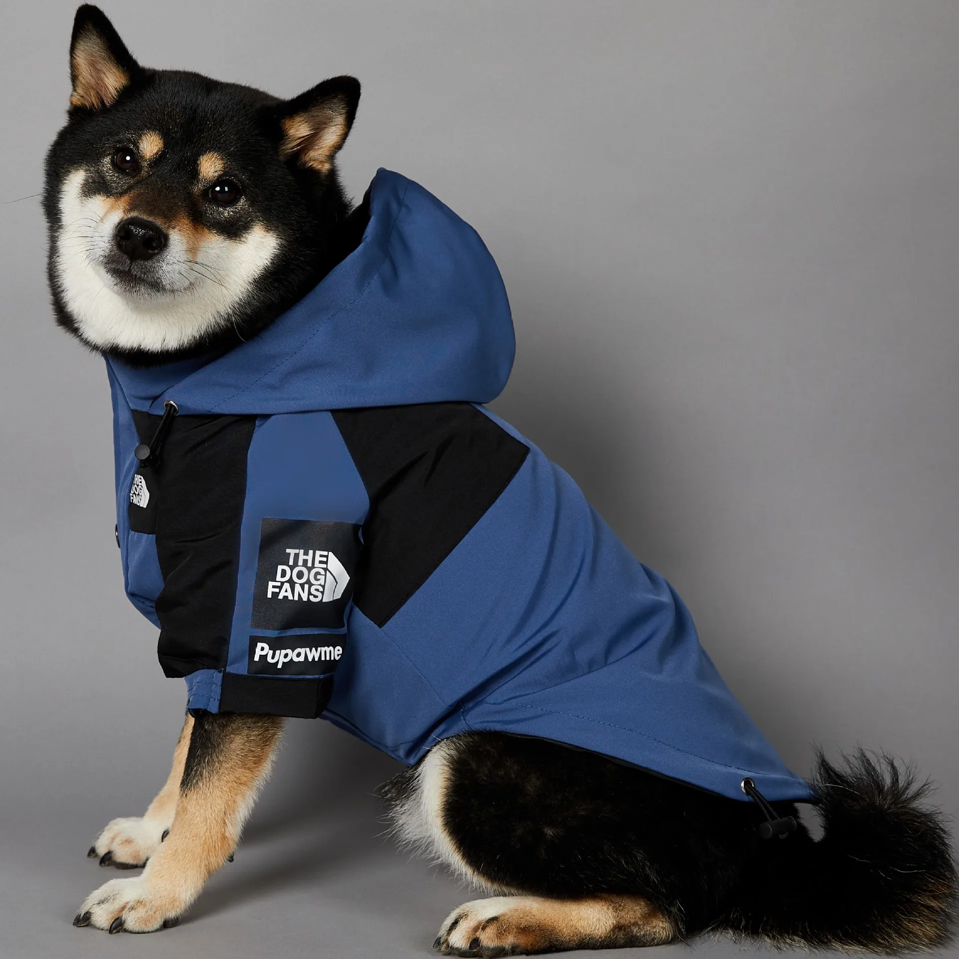 Windproof and Rainproof Dog Large Dog Raincoat Blue Pet Charge Coat dog raincoat