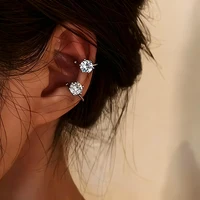 Boucles d'oreilles élégantes en zircon brillant, clips d'oreilles réglables sans perçage pour femmes, à porter au quotidien, pour les fêtes, les banquets, bijoux cadeaux, nouvelle mode 1