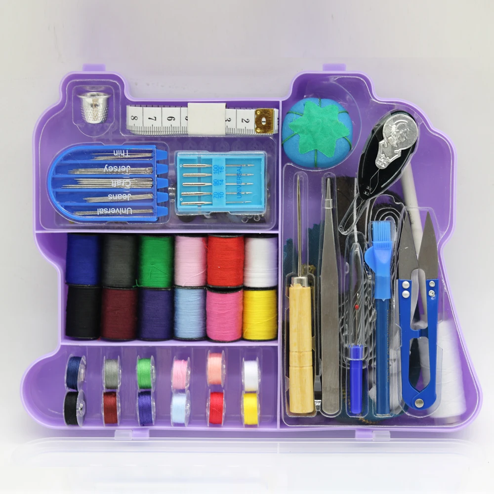 

288Pcs Sewing set in Sewing Machine shaped box Bobbins Sewing Thread Kits Polyester Thread Spools Bobbin Thread with Case