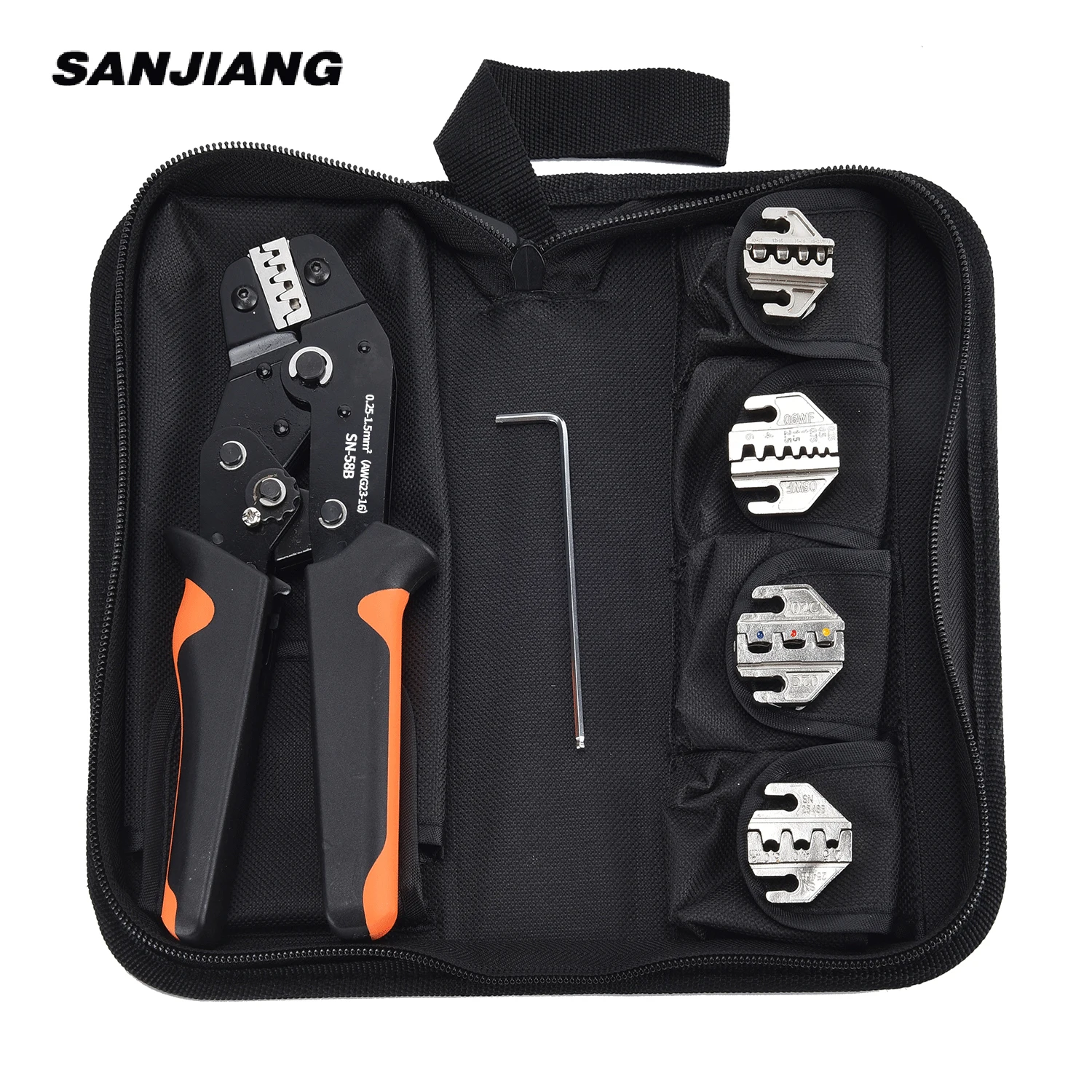 SN-58B Crimping Pliers Kit Quick Jaw Replacement For Tab 2.8/4.8/6.3/Tube/Photovoltaic/Insuated/Dupont Terminals Electrical Tool