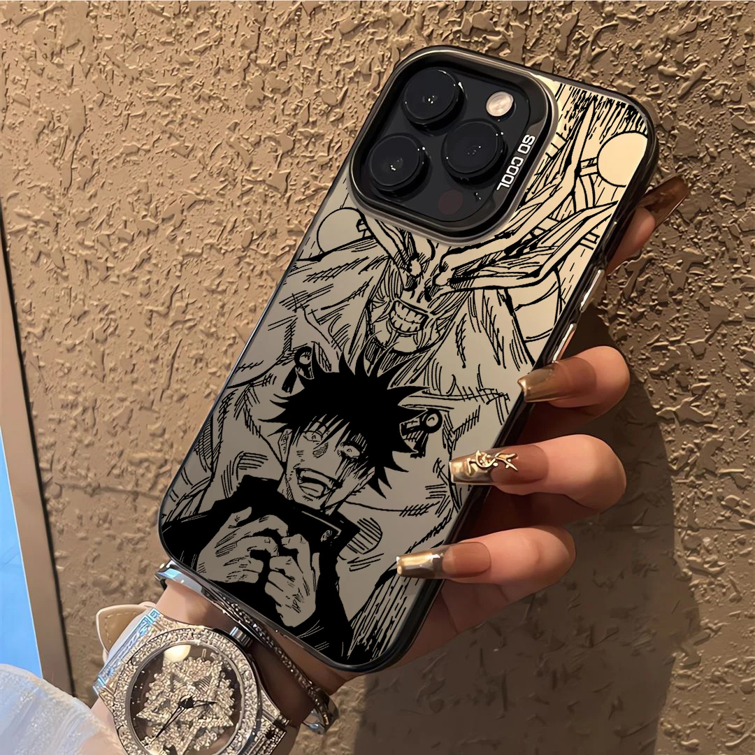 thumbnail image 1 of Funda de teléfono de Anime negro Jujutsu Kaisen, carcasa trasera a prueba de golpes para iPhone 16, 15, 14, 13, 12, 11 Pro Max, X, XR, XSMAX, 8, 7 Plus, 1 of 5