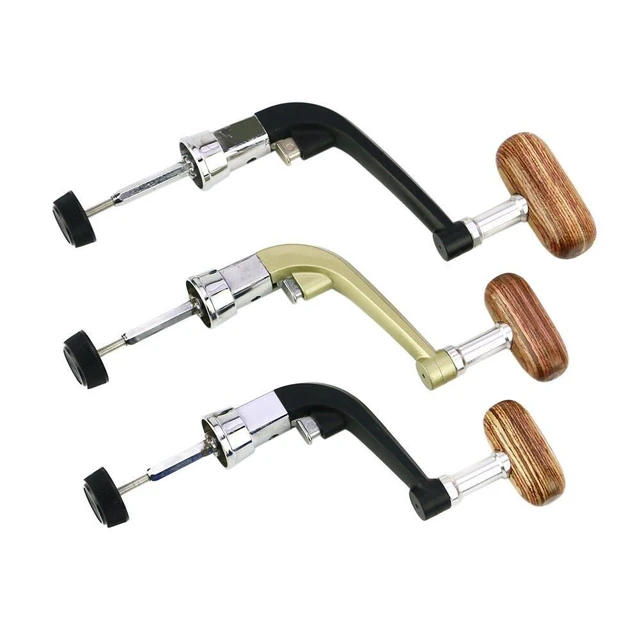 Metal Spinning Reel Folding Rocking Arm Wheel Grasp Wooden Rocking