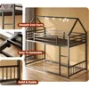 Bunk Beds Twin Over Twin, House Bunk Bed Frame with Ladder and Guardrail, House Shaped with Metal Slats Bunk Beds for Kids 2