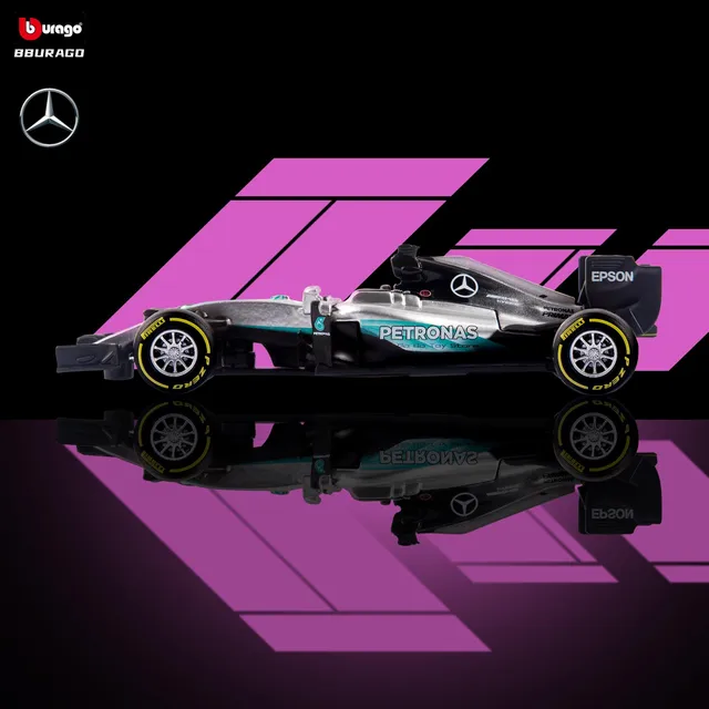 Bburago 1:43 Mercedes Benz-AMG Diecast Model Car F1 Team Driver Racing Formula Cars Static Toy W12 W10#44 #77 1