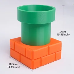 Versatile Brick & Pipe Pen Holder with Drawer | Durable Plastic Desktop Organizer (Storage pen holder)