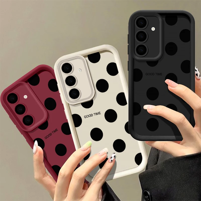 Chic Black Polka Dot Silicone Phone Case