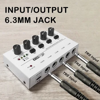 6 8 Channels Stereo Mixer Professional Sound Mixer Audio Mixer Portable Ultra Low-Noise Line Mixer for Recording Live 2