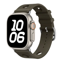Silicone Sport Breathable Strap - 38mm 40mm 41mm (Khaki)