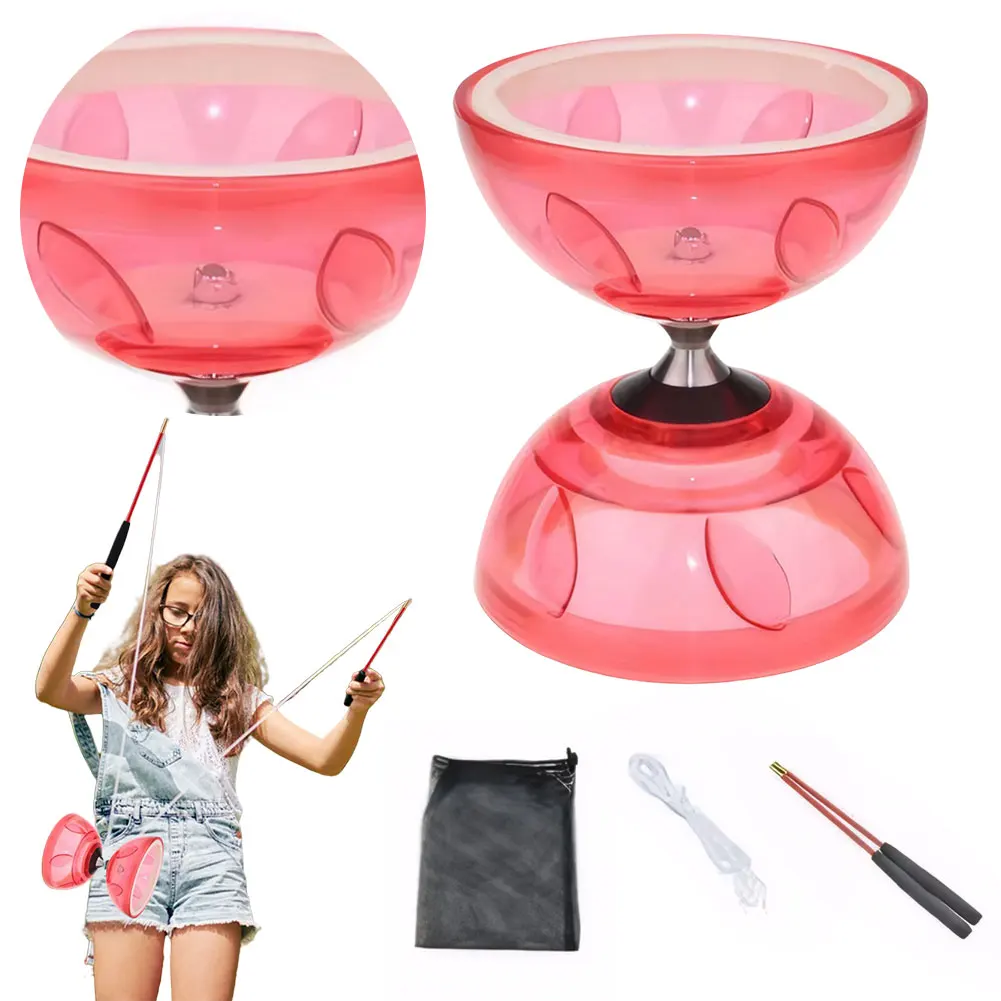 Portable Diabolo Set Chinese Yo-Yo Diabolo Toy Outdoor Fitness Equipment For Adults And Children Soft Rubber Diabolo Ringing