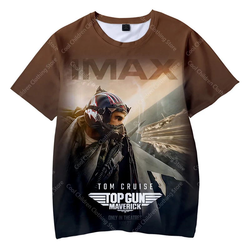 Top Gun: Maverick Camiseta de manga corta con estampado 3D para niños y niñas, ropa para padres e hijos, Top de ocio a la moda de verano, novedad