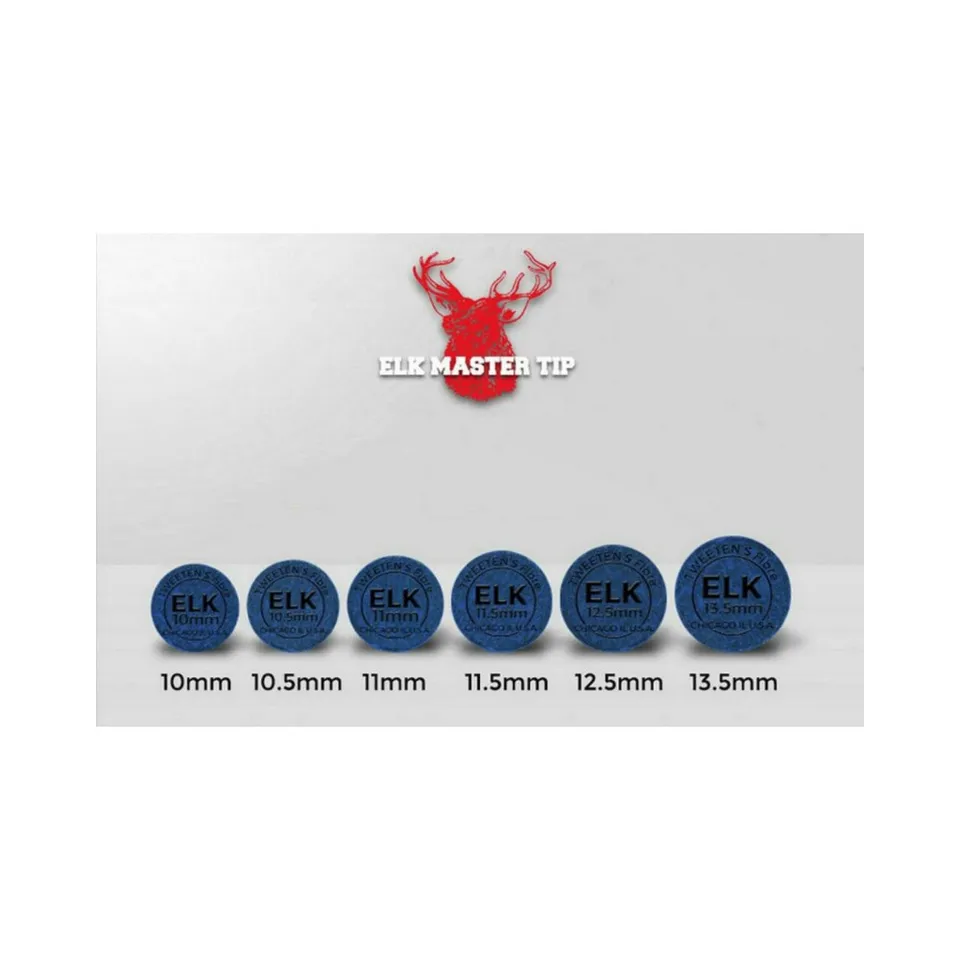 ELK Professional Billiard Snooker Master Cue Tip 10/10.5/11