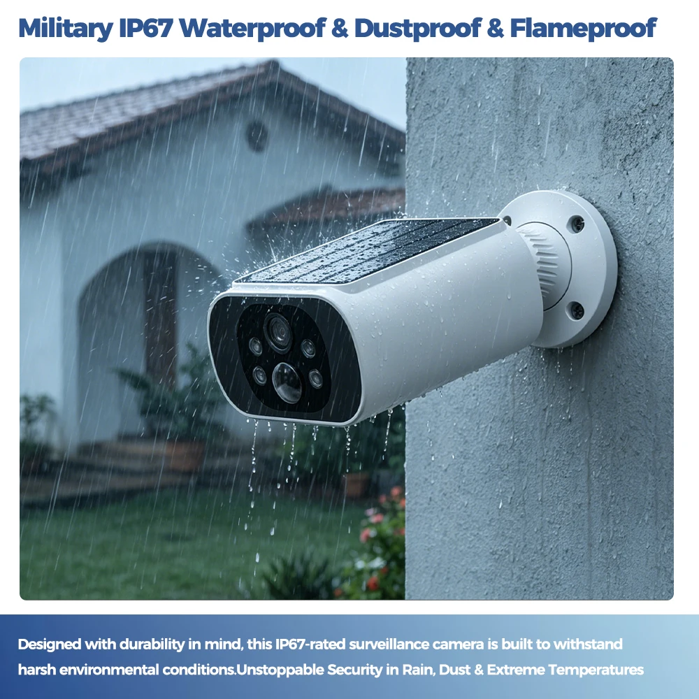 Solar Camera WIFI Outdoor Wireless Security Cam 2.5K Ultra Standby Time PIR Smart Light Color Night Vision AI Detect Battery Cam 3