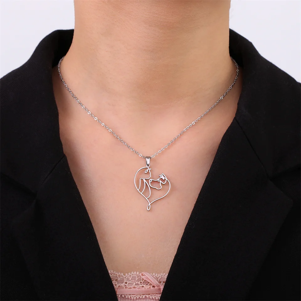 Collana Gatto Carina Per Donne – Ciondolo In Acciaio Inox – Gioielli Delicati Per Amanti Dei Gatti – Oro O Argento