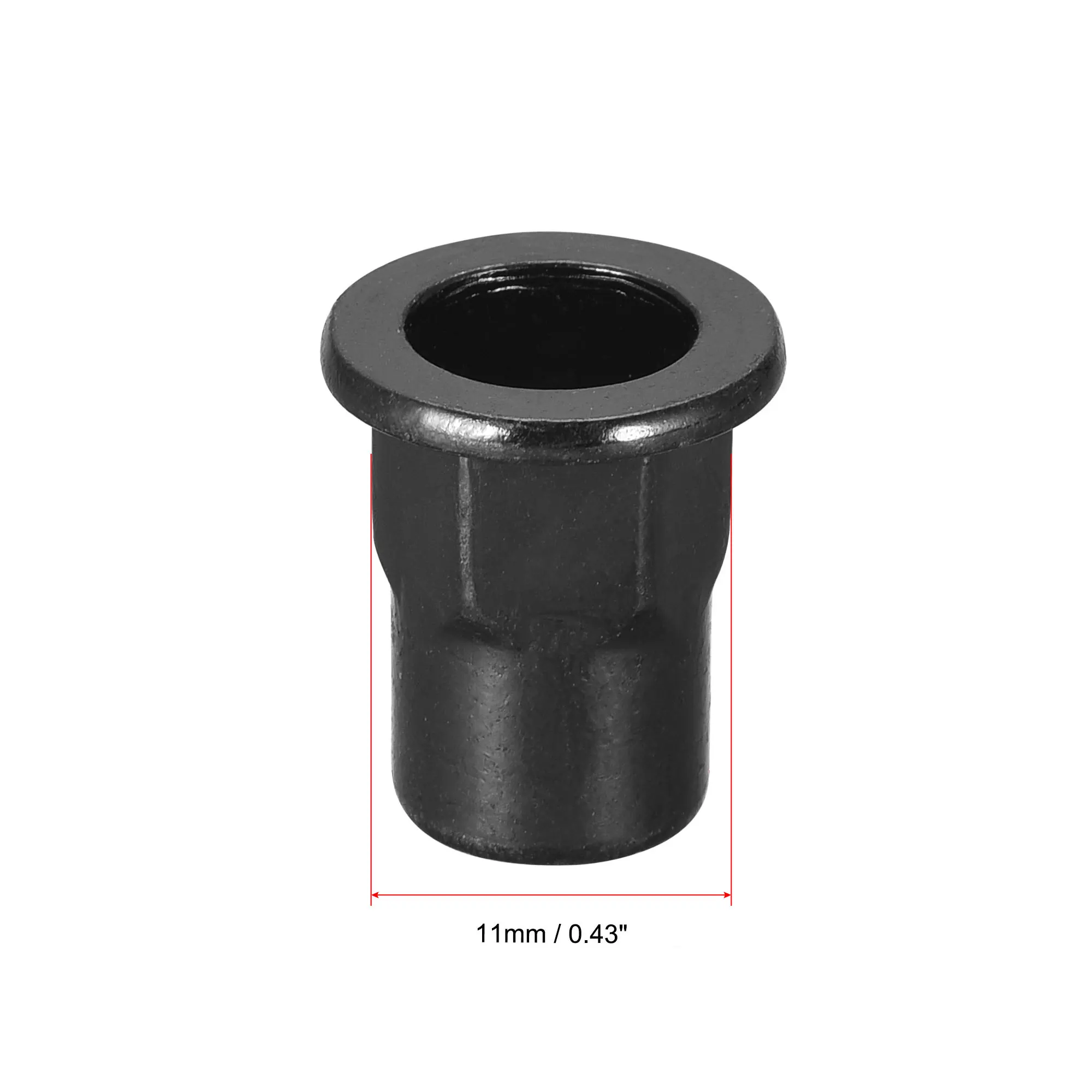sextavada porca rosqueada rivnut preto zinco chapeado porca de rebite prendedor 05