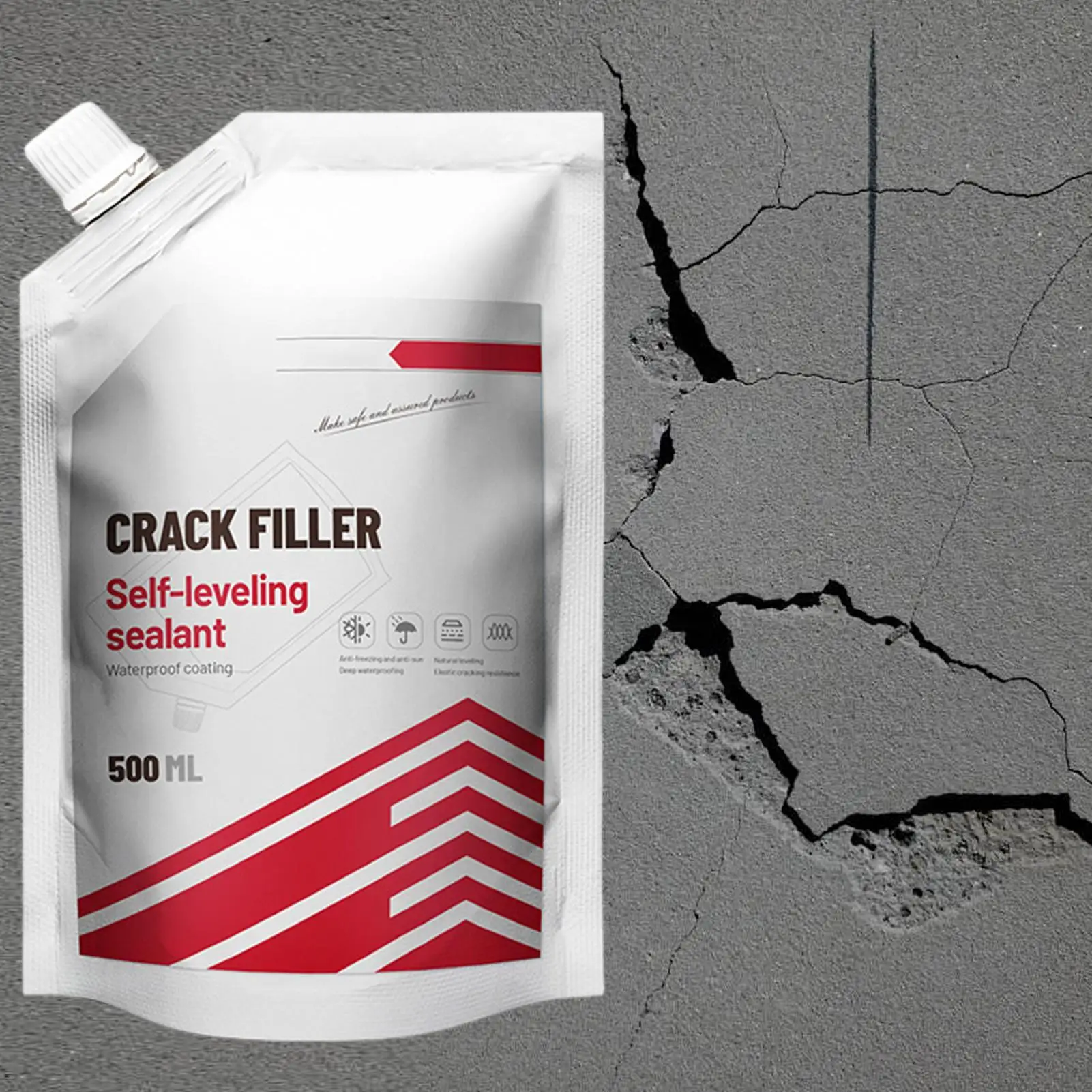 500ml Driveway Crack Filler Concrete Crack Repair Patch Asphalt Crack Filler Concrete Repair Asphalt Patch Cracked Tile Filler