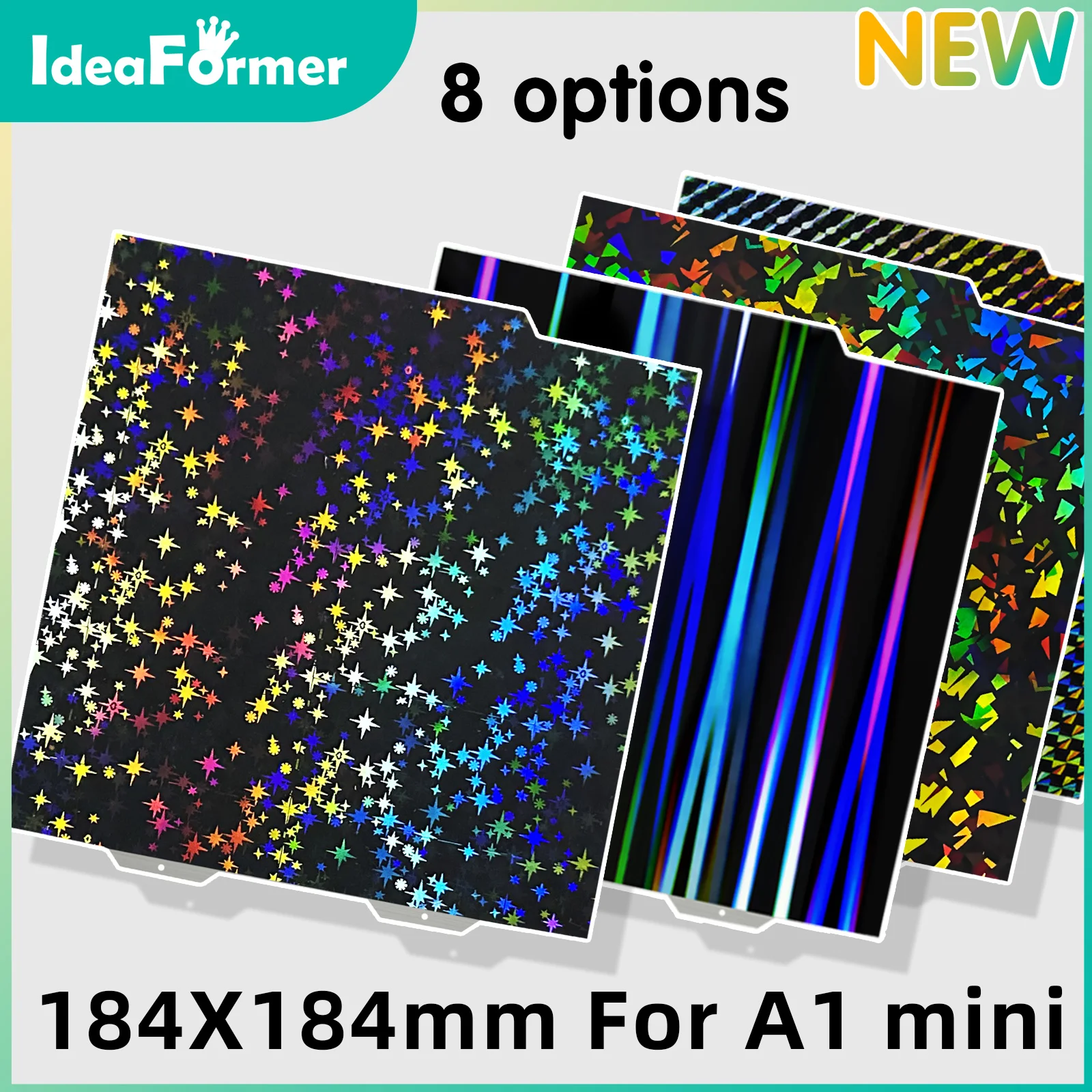 Per Bambulab A1 Mini Pei Build Plate 184X184Mm Foglio Magnetico Pef Build Plate Peo Pet Pey H1H Foglio Per A1 Mini Plate