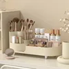 Cosmetics Storage Box Rotating Pen Holder Vanity Table Desktop Makeup Brush Organizer Lipstick Eyeshadow Powder Puff Shelf -- 3