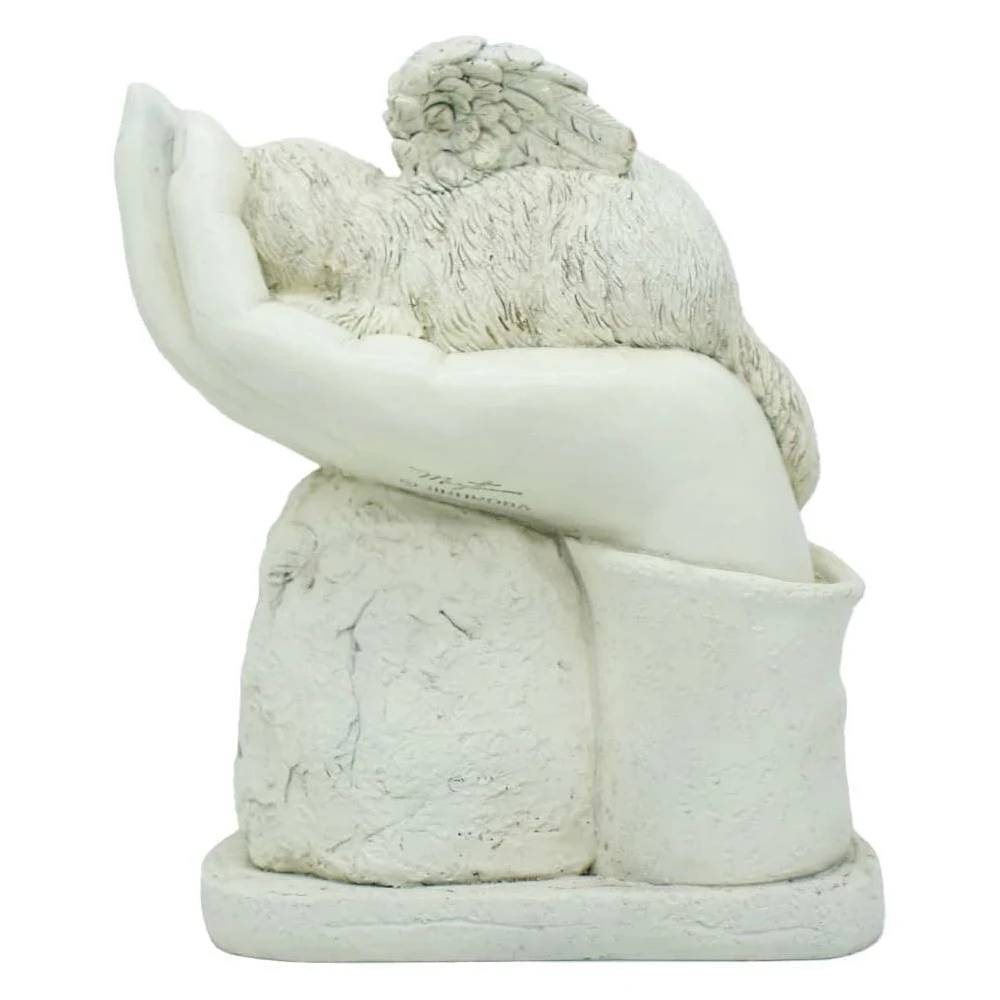 Cat Memorial Stone Statue, Cat Pet Grave Markers, White Sleeping Angel Garden Memorial Stone, Sympathy Pet Lost Gift