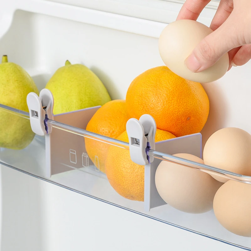 

Refrigerator Storage Partition Board Clip Plastic Divider Storage Splint For Kitchen DIY Bottle Can Shelf Organizer