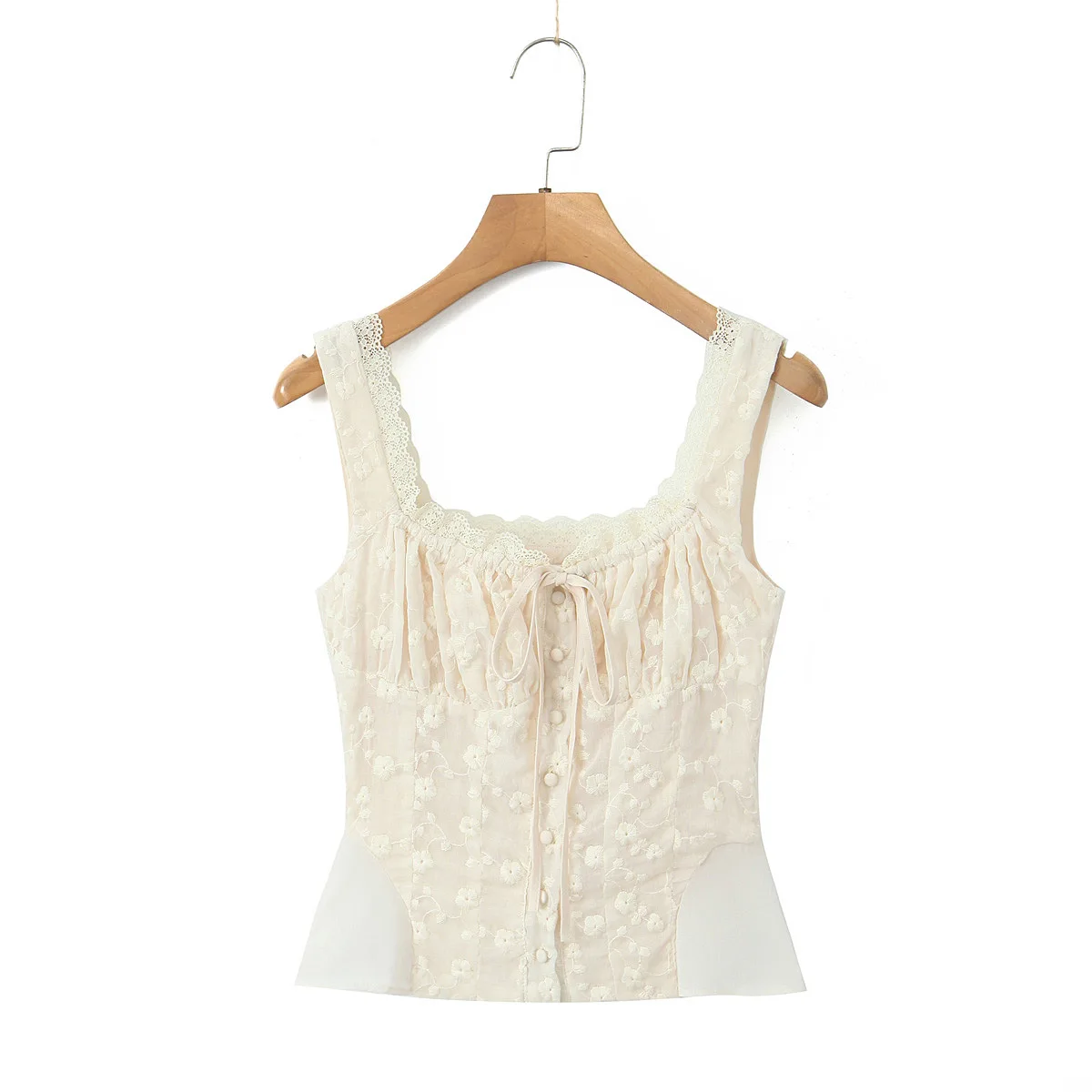 white broderie peplum top
