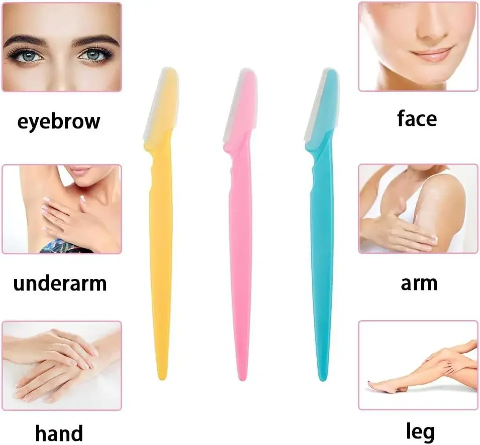 20Pcs Eyebrow Razor For Women Multipurpose Exfoliating Dermaplaning Tools Facial Razor With Precision Cover Small Makeup Tools eyebrow razor set eyebrow razor