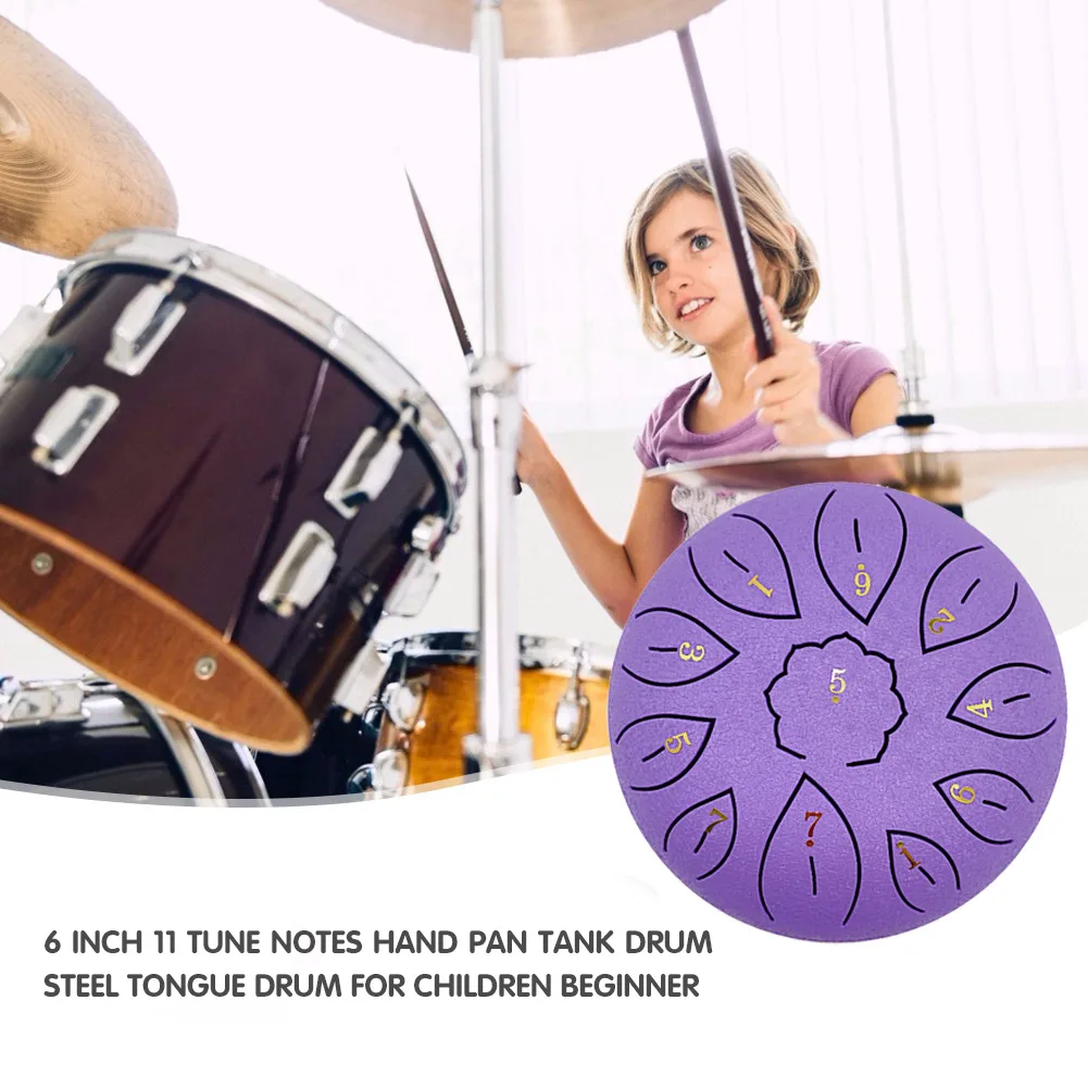 Inch 8/11Tune Steel Tongue Drum Set Handpan Drum Pad Tank