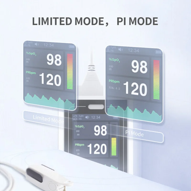 CONTEC CMS60D1 Handheld Pulse Oximeter SpO2 Protable Heart Rate Monitor Alarm with Neonatal Adult Children Wrap Probe PR Meter