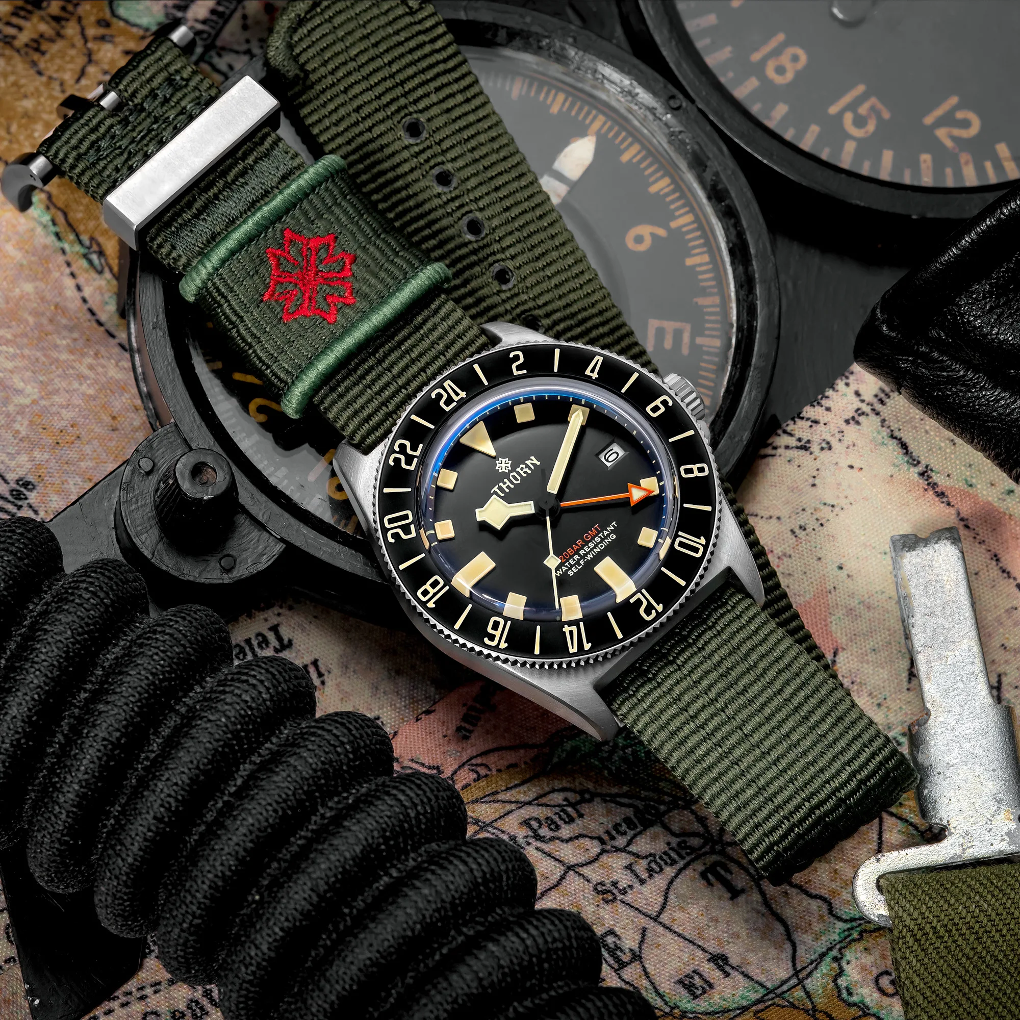 Thorn T020 Titanium Gmt Watch Automatic Mechanical Men’s Diving_voghion.com