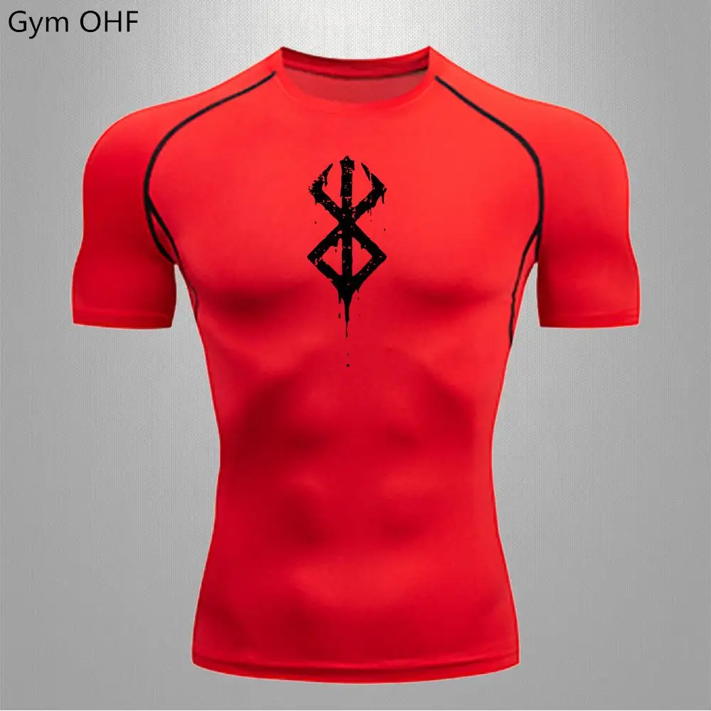 Berserk Anime Quick Dry Men's Compression T-Shirt - Summer Short Sleeve Sports Top
