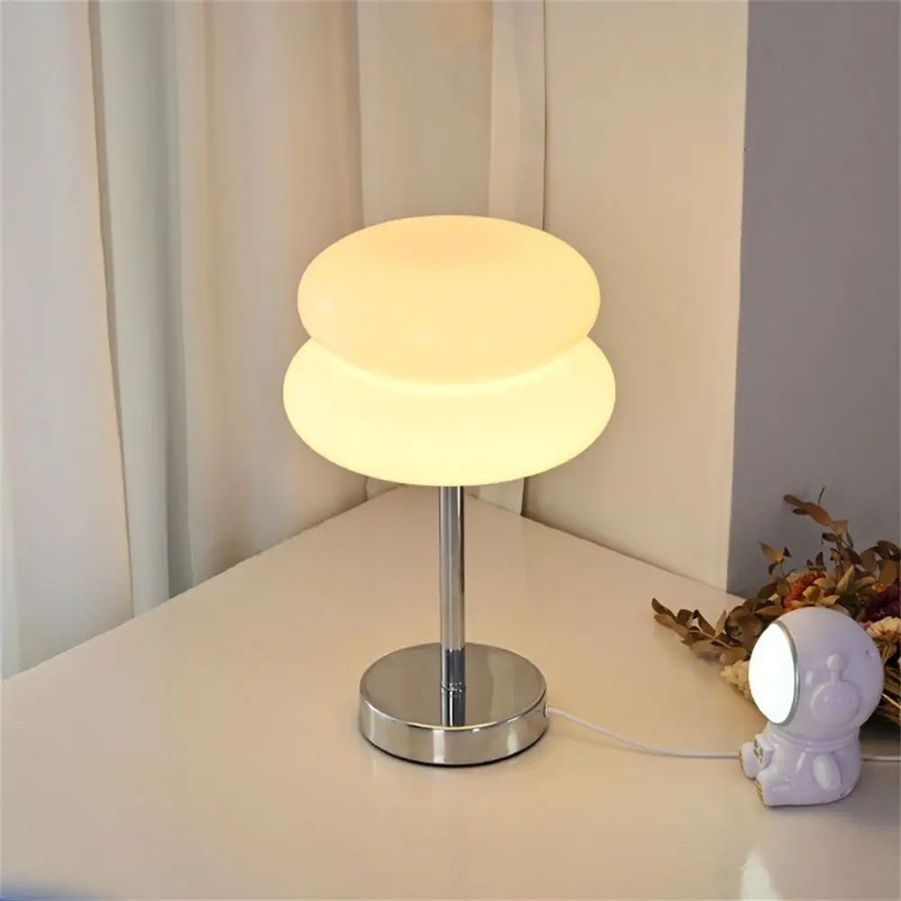 

Glass Stained Desk Lamp Children's Lamp Bedroom Bedside Study Atmosphere Lamp Home Decoration Egg Tart Table Lamp Drop Shipping