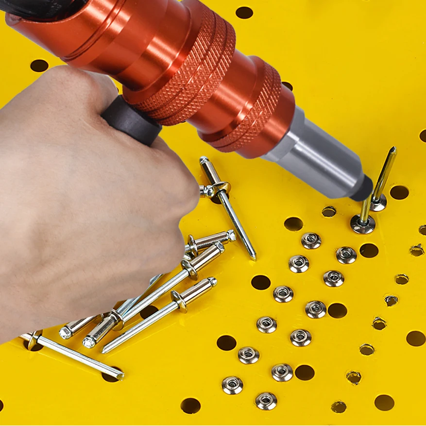 Upgrade Electric Rivet Gun 2.4mm-4.8mm Riveting Adapter Insert Cordless Drill Aluminum Rivet Nut Riveter Insert Nail Power Tools rivet gun rivet nut tool rivet gun set