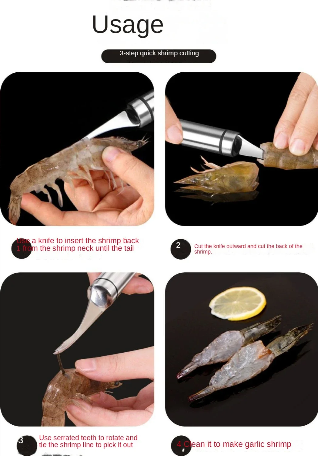 Shrimp Line Knife Is A Professional Tool for Peeling Shrimp, Removing The Back of Shrimp, and Picking Shrimp Lines